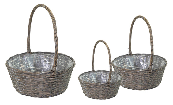 Livia Harvest Basket Grey S3 D24/33H10/14