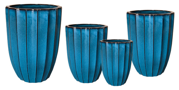 Noble Vase Rib Antic Blue S4 D30/55H39/73